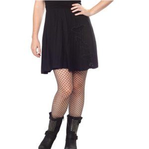 Black Swing Skirt with Cut Out Bats Halloween Goth Horror Retro Vintage Inspired